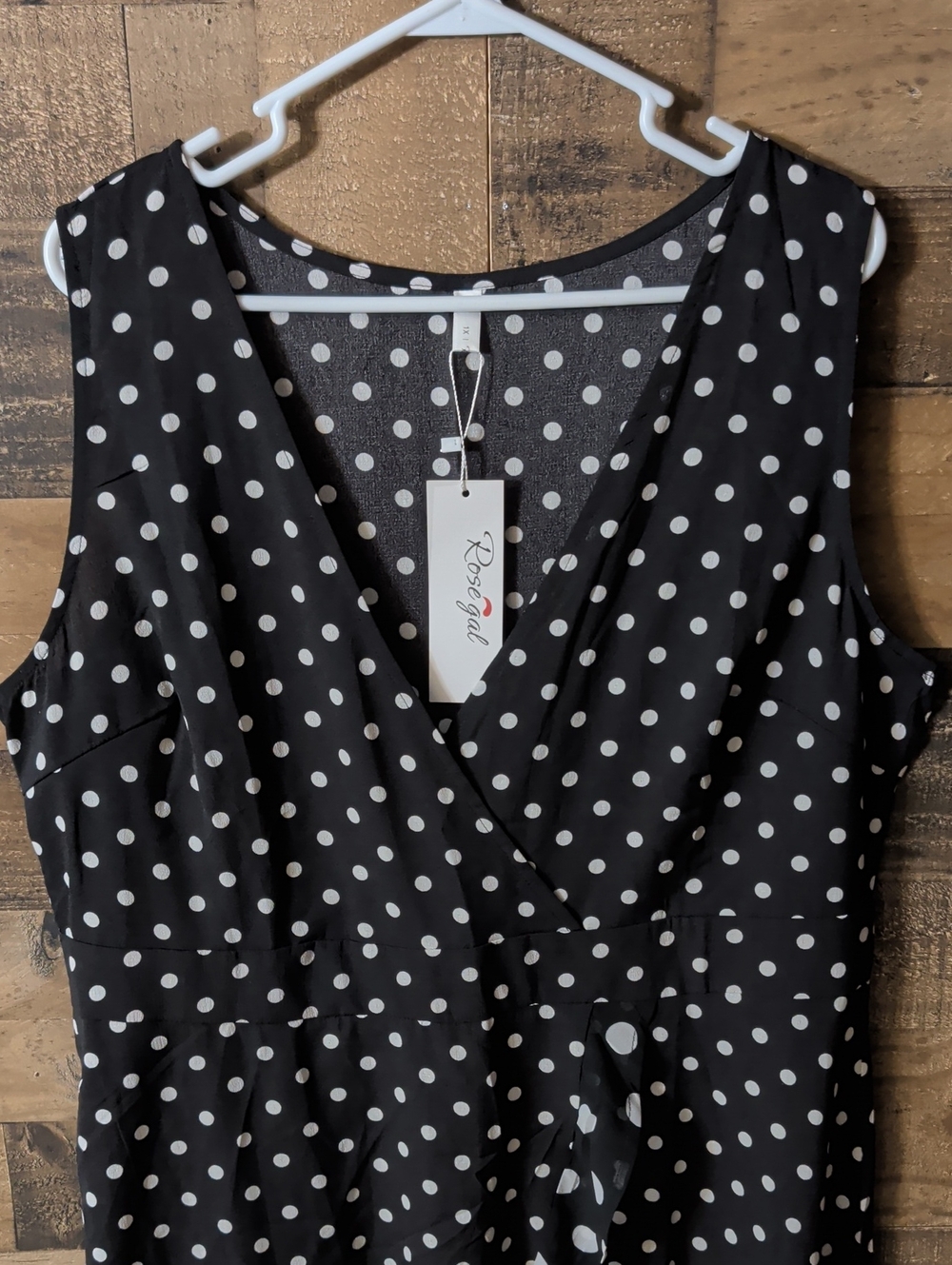 Sage Black Polka Dot Sleeveless Wrap Top
